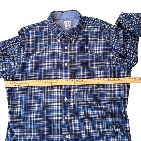 Brooks Brothers Shirt Mens XL Blue Slim Fit The Original Polo Button Long Sleeve - Picture 7 of 8